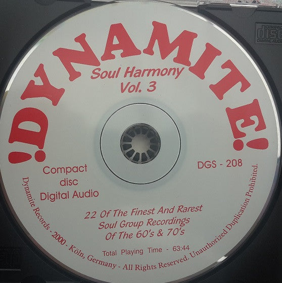 Various : Dynamite Soul Harmony - Volume 3 (CD, Comp)