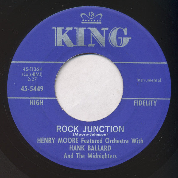 Henry Moore Featured Orchestra With  Hank Ballard & The Midnighters : Rock Junction (7", Single, Mono)