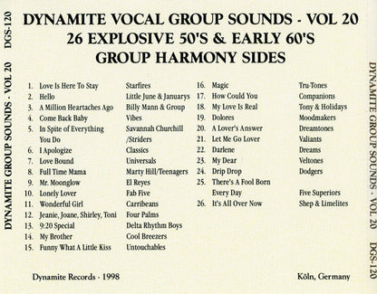 Various : Dynamite Group Sounds Vol. 20 - 26 Explosive Group Harmony Sides (CD, Comp)