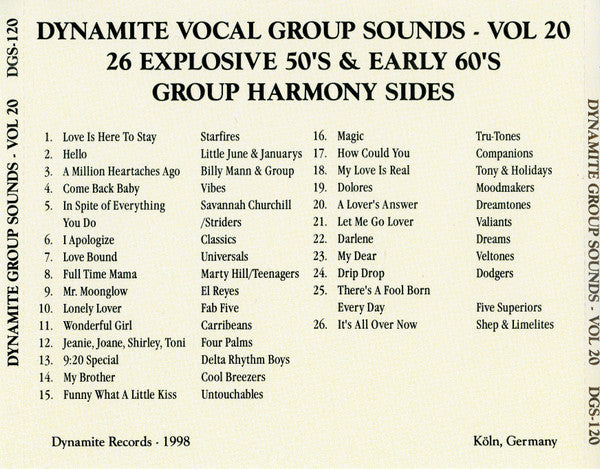 Various : Dynamite Group Sounds Vol. 20 - 26 Explosive Group Harmony Sides (CD, Comp)