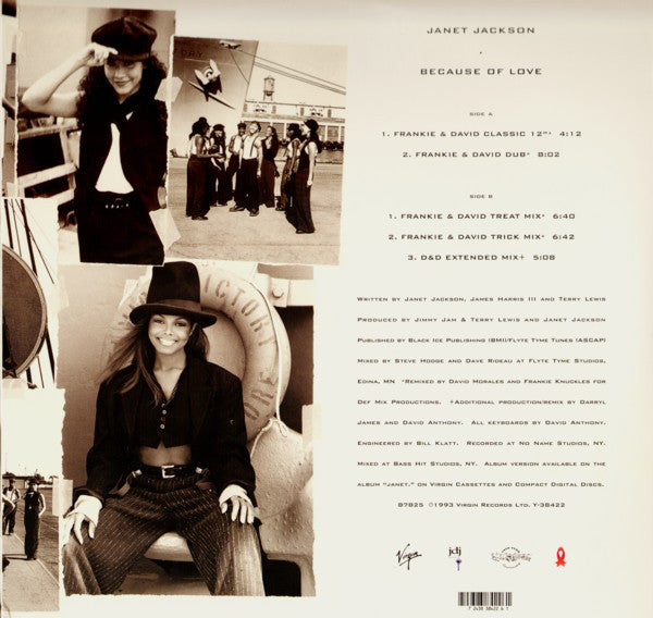 Janet Jackson : Because Of Love (12", Single)