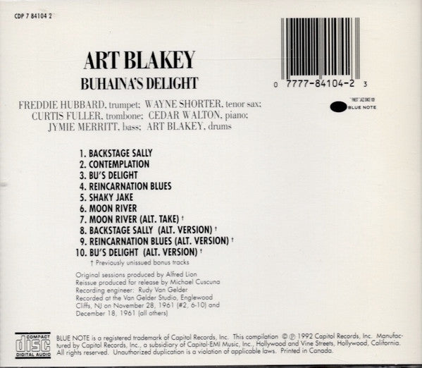 Art Blakey & The Jazz Messengers : Buhaina's Delight (CD, Album, RE, EMI)