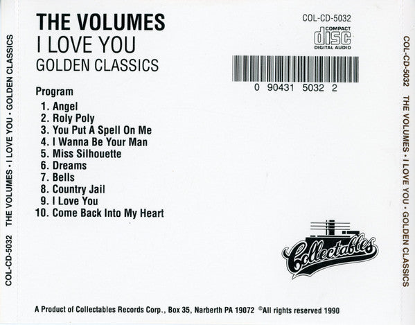 The Volumes : I Love You - Golden Classics (CD, Comp, RE)
