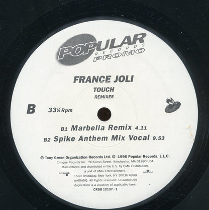 France Joli : Touch (Remixes) (12", Promo)