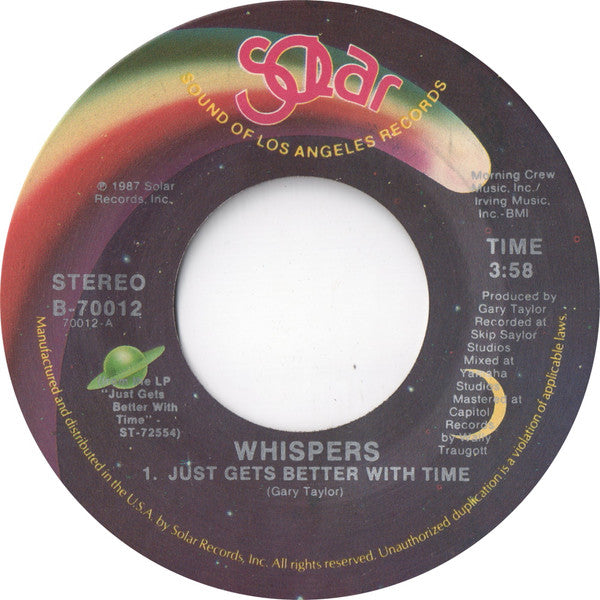 The Whispers : Just Gets Better With Time (7")