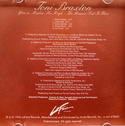 Toni Braxton : You're Makin Me High (Remix) / Let It Flow (CD, Maxi)