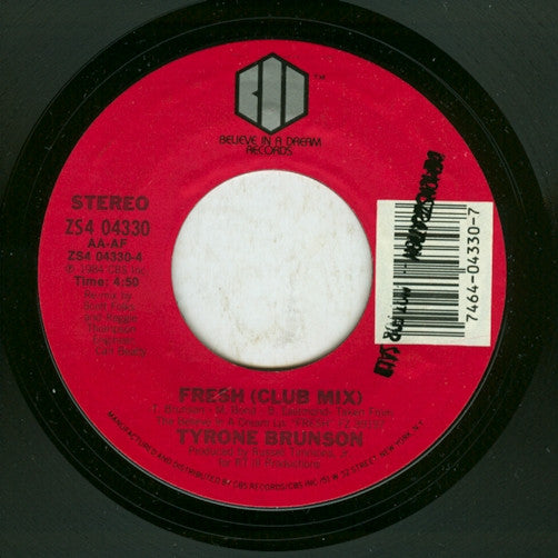 Tyrone Brunson : Fresh (7", Styrene)