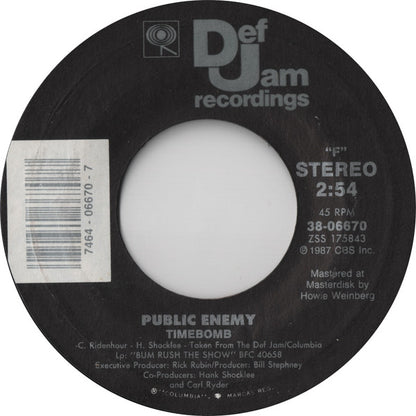 Public Enemy : Public Enemy #1 (7", Single, Styrene)