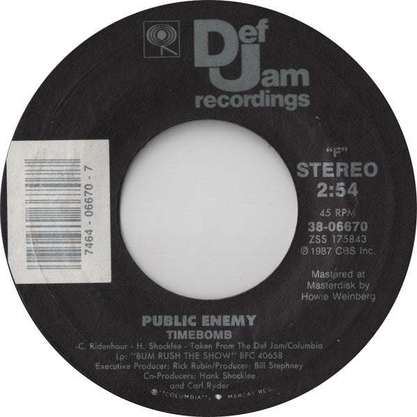 Public Enemy : Public Enemy #1 (7", Single, Styrene)