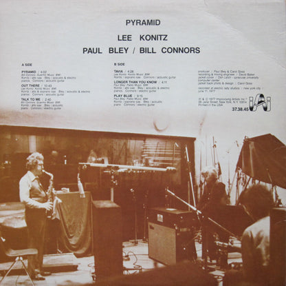 Lee Konitz / Paul Bley / Bill Connors : Pyramid (LP, Album)
