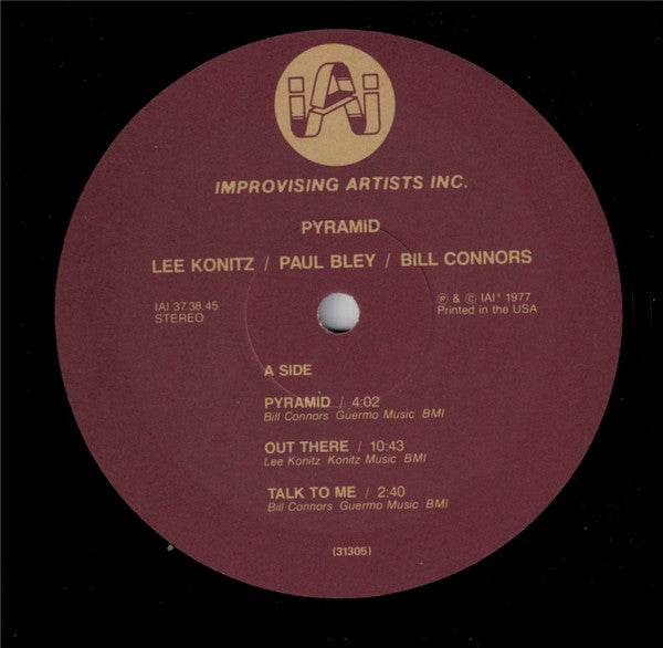 Lee Konitz / Paul Bley / Bill Connors : Pyramid (LP, Album)