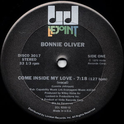Bonnie Oliver : Come Inside My Love (12")