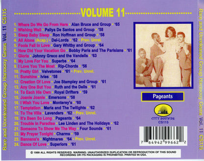 Various : Rare & Unreleased Group Harmony Gems  Vol. 11 (CD, Comp)