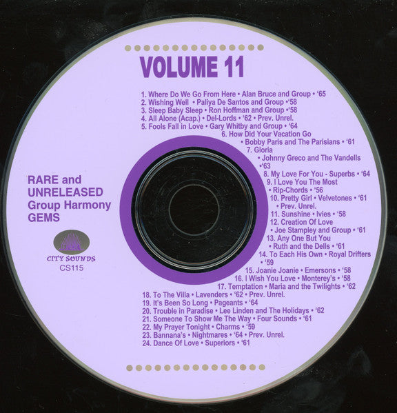 Various : Rare & Unreleased Group Harmony Gems  Vol. 11 (CD, Comp)