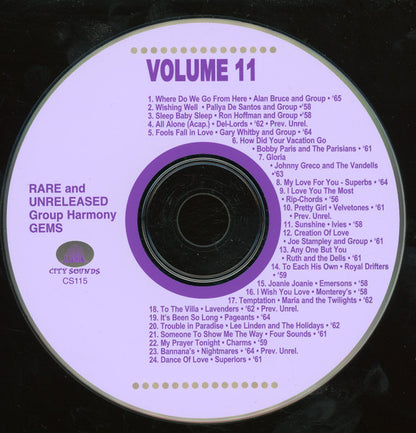 Various : Rare & Unreleased Group Harmony Gems  Vol. 11 (CD, Comp)