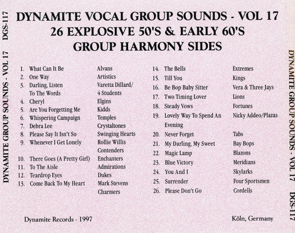 Various : Dynamite Group Sounds Vol. 17 - 26 Explosive Group Harmony Sides! (CD, Comp)