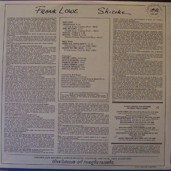 Frank Lowe Sextet : Skizoke (LP, Album)