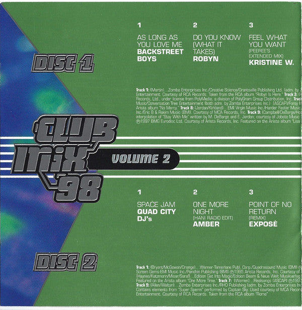 Various : Club Mix '98 Volume 2 (2xCD, Comp, Mixed)