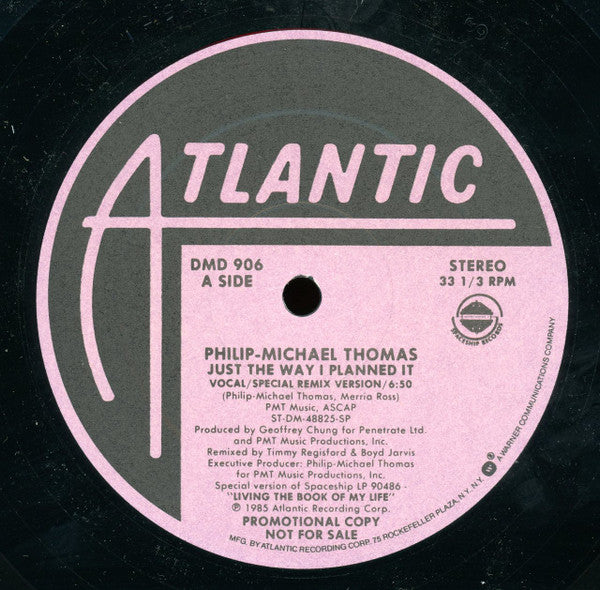 Philip-Michael Thomas : Just The Way I Planned It (12", Promo)