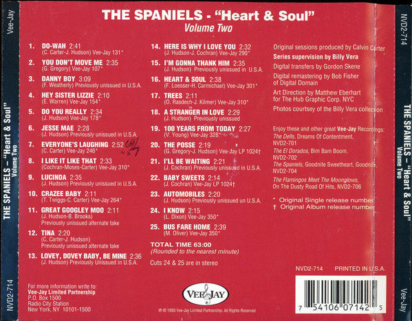 The Spaniels : Heart & Soul Volume Two (CD, Comp)