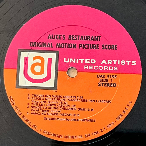 Arlo Guthrie, Garry Sherman : Alice's Restaurant (Original Motion Picture Score) (LP, Album)