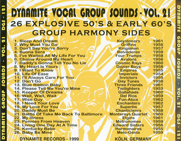 Various : Dynamite Group Sounds Vol. 21 - 26 Explosive Group Harmony Sides (CD, Comp)