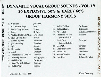 Various : Dynamite Group Sounds Vol. 19 - 26 Explosive Group Harmony Sides (CD, Comp)