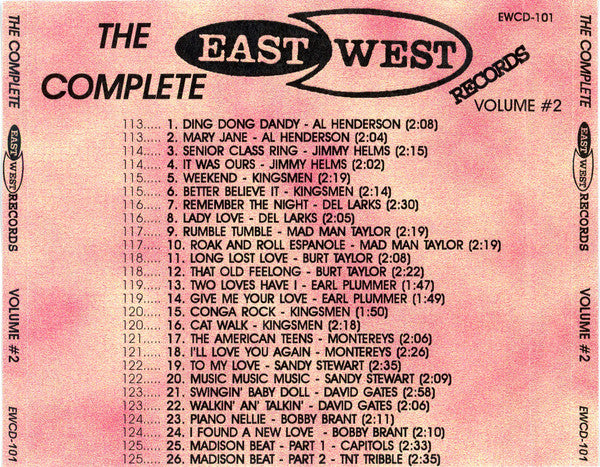 Various : The Complete East West Records Volume 2 (CDr, Comp)
