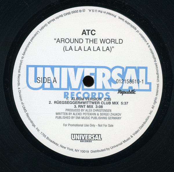 ATC : Around The World (La La La La La) (12", Promo)