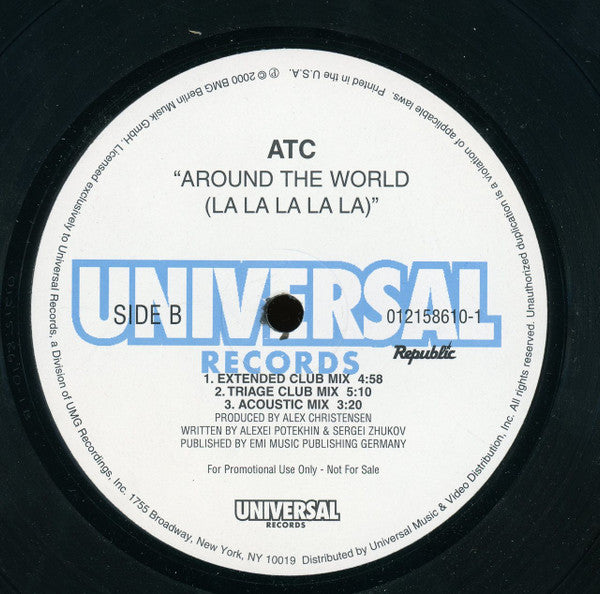 ATC : Around The World (La La La La La) (12", Promo)