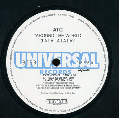 ATC : Around The World (La La La La La) (12", Promo)