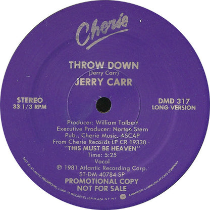 Jerry Carr : Throw Down (12", Promo)