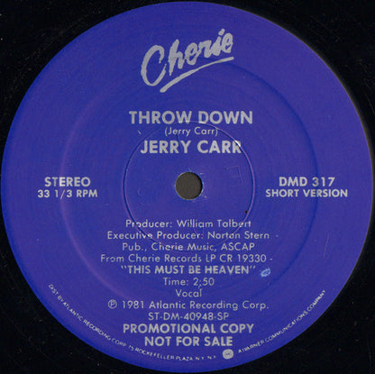 Jerry Carr : Throw Down (12", Promo)