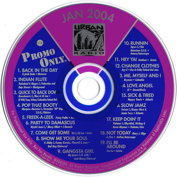 Various : Promo Only Urban Radio: January 2004 (CD, Comp, Promo)