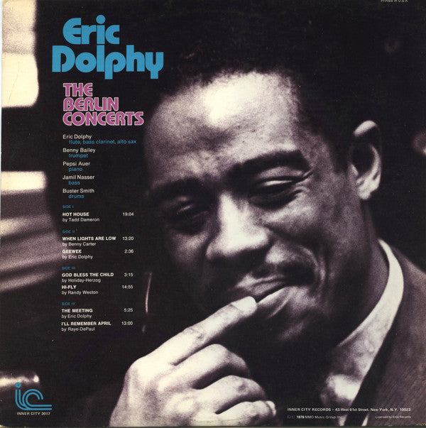 Eric Dolphy : The Berlin Concerts (2xLP, Album, Gat)