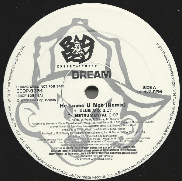 Dream : He Loves U Not (Remix) (12", Single, Promo)