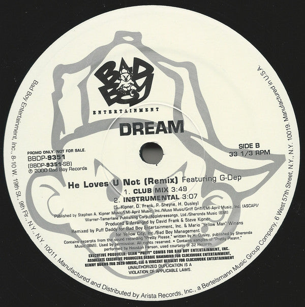 Dream : He Loves U Not (Remix) (12", Single, Promo)