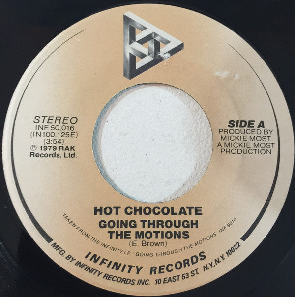 Hot Chocolate : Going Through The Motions (7", Single)