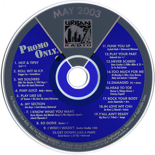 Various : Promo Only Urban Radio: May 2003 (CD, Comp, Promo)