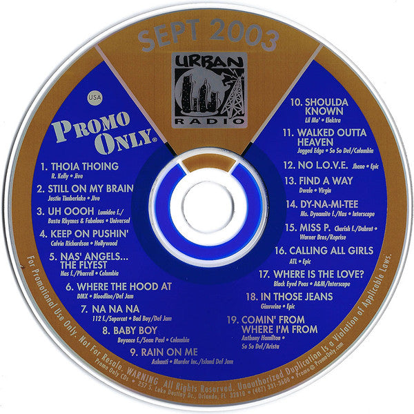 Various : Promo Only Urban Radio: September 2003 (CD, Comp, Promo)