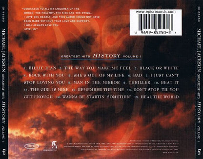Michael Jackson : Greatest Hits - HIStory Volume I (CD, Comp)