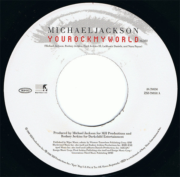 Michael Jackson : You Rock My World (7", Single)