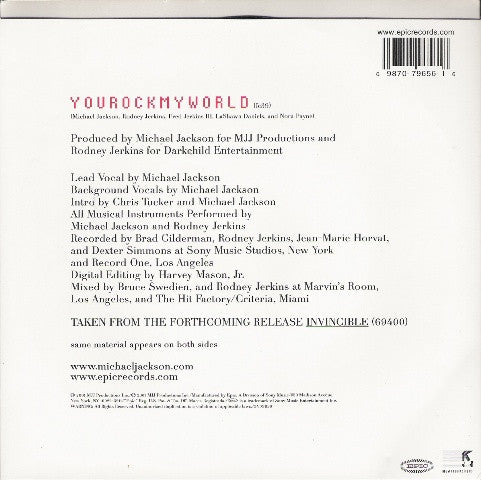 Michael Jackson : You Rock My World (7", Single)