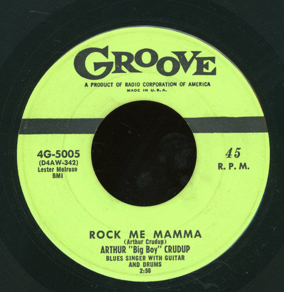 Arthur "Big Boy" Crudup : Mean Old Frisco Blues (7")