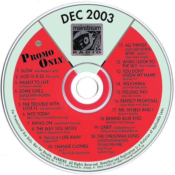 Various : Promo Only Mainstream Radio: December 03 (CD, Comp, Promo)