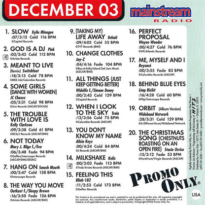 Various : Promo Only Mainstream Radio: December 03 (CD, Comp, Promo)