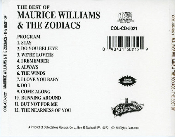 Maurice Williams & The Zodiacs : The Best Of Maurice Williams & The Zodiacs (CD, Comp, RE)