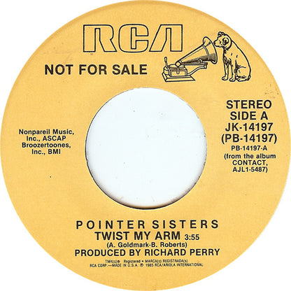 Pointer Sisters : Twist My Arm (7", Promo)