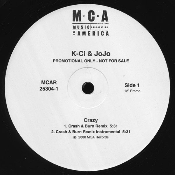 K-Ci & JoJo : Crazy (12", Promo)