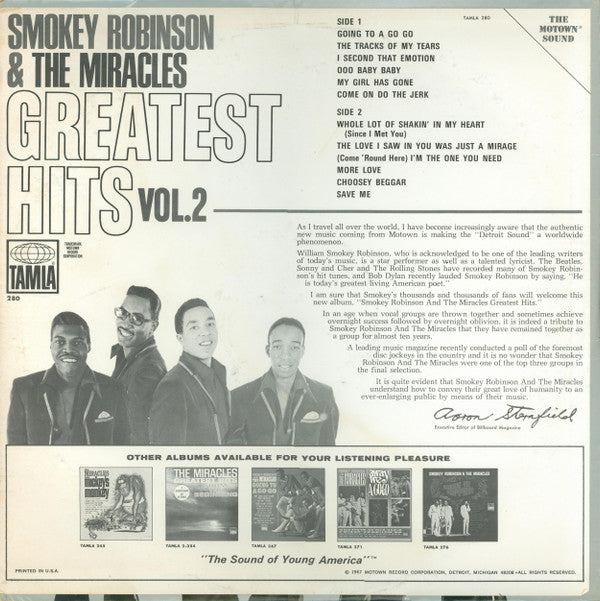 The Miracles : Greatest Hits Vol. 2 (LP, Comp)